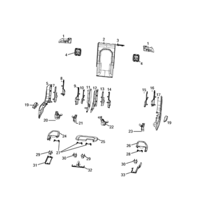 Jeep Grand Cherokee 2021-Present Rear Seats – Second Row Adjusters, Recliners, Shields And Risers Cover