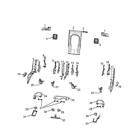 Jeep Grand Cherokee 2021-Present Rear Seats – Second Row Adjusters, Recliners, Shields And Risers Covering