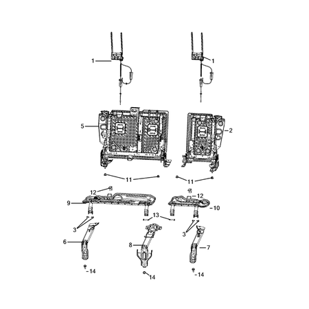 Jeep Wrangler 2018-Present Rear Seats – Second Row Adjusters, Recliners, Shields And Risers Clip