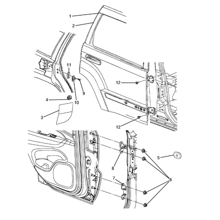 Jeep Grand Cherokee 2011-2020 Rear Door Door