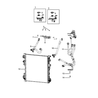 Jeep Grand Cherokee 2021-Present Radiator And Related Parts; Charge Air Cooler Hose