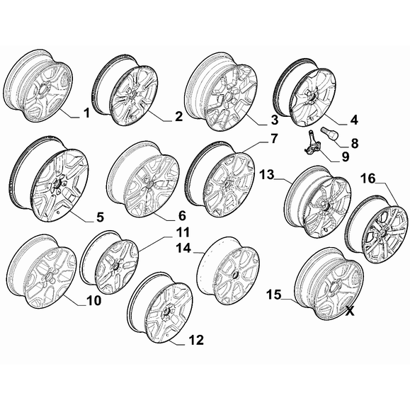 Jeep Renegade 2015-Present Wheels Stud