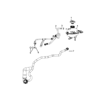 Jeep Compass 2017-Present Engine Coolant Reservoir (Bottle) Hose