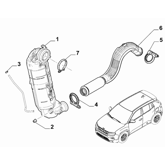 Jeep Avenger 2023-Present Exhaust Piping Silencer Catalized