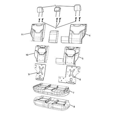 Jeep Compass 2017-Present Rear Seats – Second Row Cushion Lining