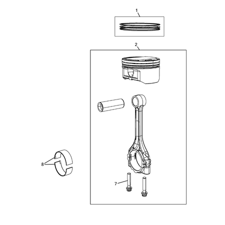 Jeep Grand Cherokee 2011-2020 Crankshaft, Piston, Drive Plate, Flywheel, And Damper Piston Ring