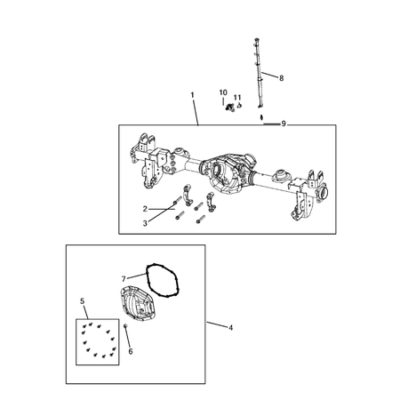 Jeep Wrangler 2018-Present Rear Axle: Housing, Differential And Vent Case