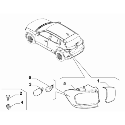 Jeep Avenger 2023-Present Outer Lighting Tail Lamp