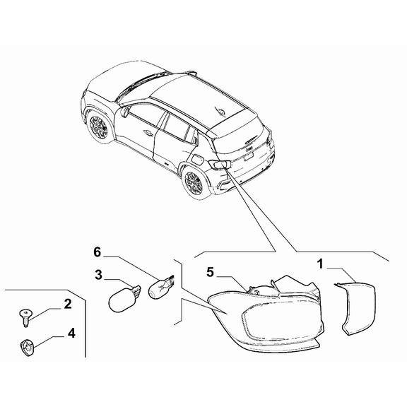 Jeep Avenger 2023-Present Outer Lighting Screw