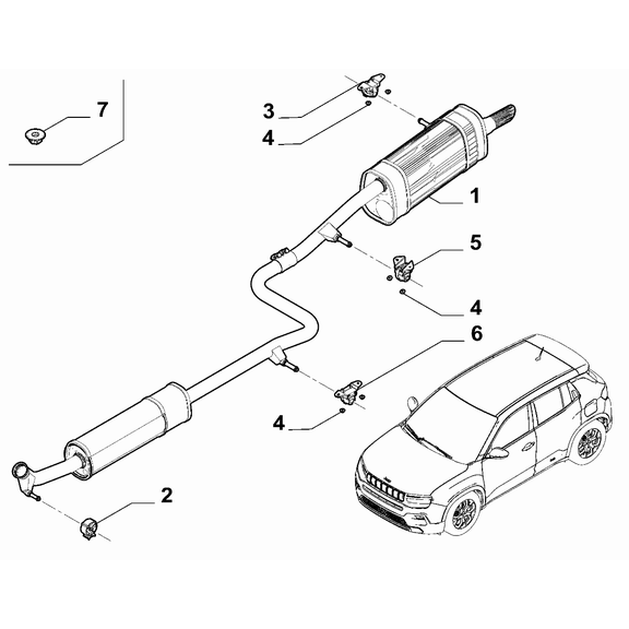 Jeep Avenger 2023-Present Exhaust Piping Silencer