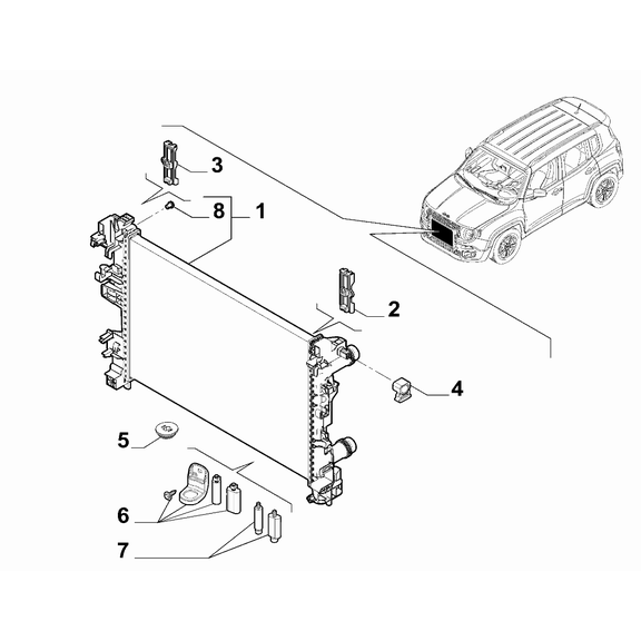 Jeep Renegade 2015-Present Radiator And Leads Relief Kit