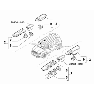 Jeep Renegade 2015-Present Various Control Push Buttons And Switches Switch Panel