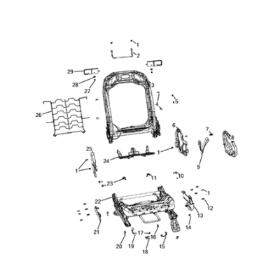 Jeep Wrangler 2018-Present Front Seats – Adjusters, Recliners, Shields And Risers Covering