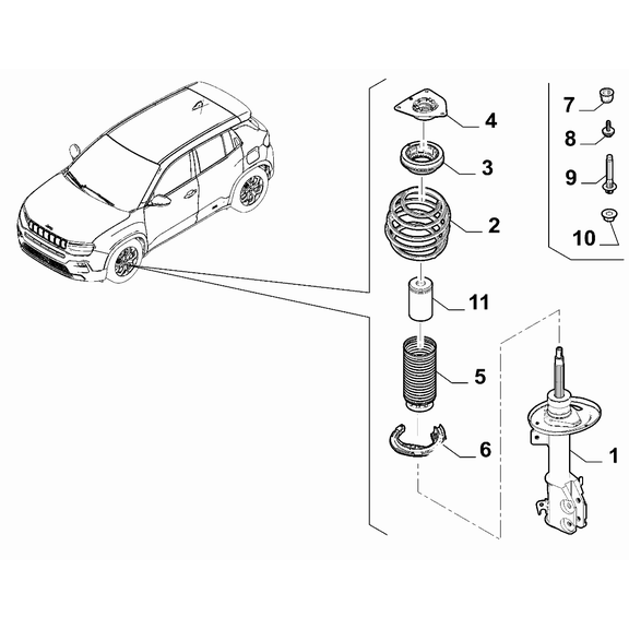 Jeep Avenger 2023-Present Front Suspension Shock Absorber