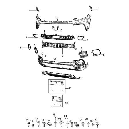 Jeep Compass 2017-Present Front Bumper And Fascia Screw