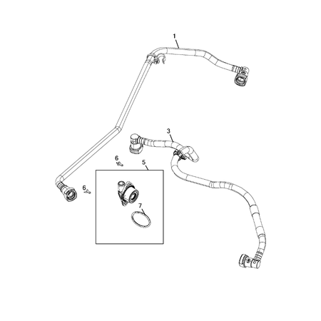 Jeep Wrangler 2018-Present Crankcase Ventilation Hose