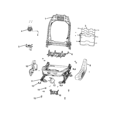 Jeep Compass 2017-Present Front Seats – Adjusters, Recliners, Shields And Risers Level Regulator