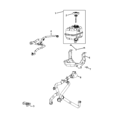 Jeep Wrangler 2018-Present Engine Coolant Reservoir (Bottle) Hose