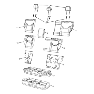 Jeep Compass 2017-Present Rear Seats – Second Row Panel