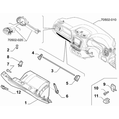 Jeep Renegade 2015-Present Instrument Panel Striker Plate