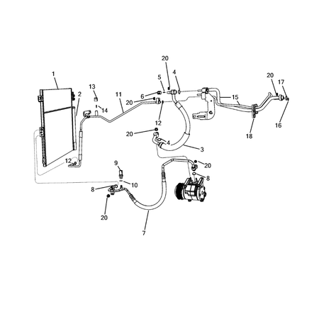 Jeep Grand Cherokee 2011-2020 Air Conditioner And Heater Plumbing Pipe