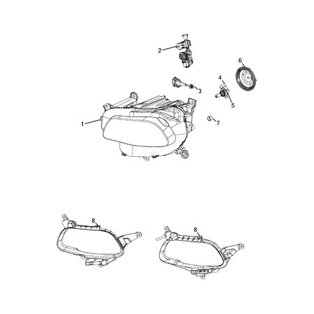 Jeep Cherokee 2014-2018 Lamps-Interior And Exterior Lens/Reflectorunit