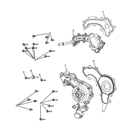 Jeep Wrangler 2018-Present Water Pump And Related Parts Screw