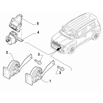 Jeep Renegade 2015-Present Signalling Devices -High Pitch Warning Horn