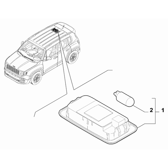 Jeep Renegade 2015-Present Inner Lighting Ceiling Lamp