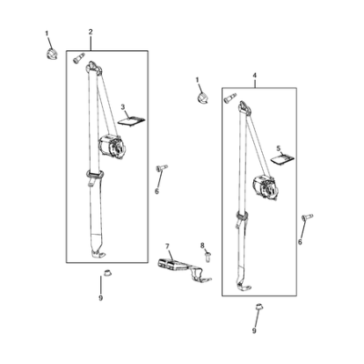 Jeep Wrangler 2018-Present Seat Belts Safety Belt