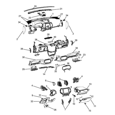 Jeep Cherokee 2014-2018 Instrument Panel Retainer