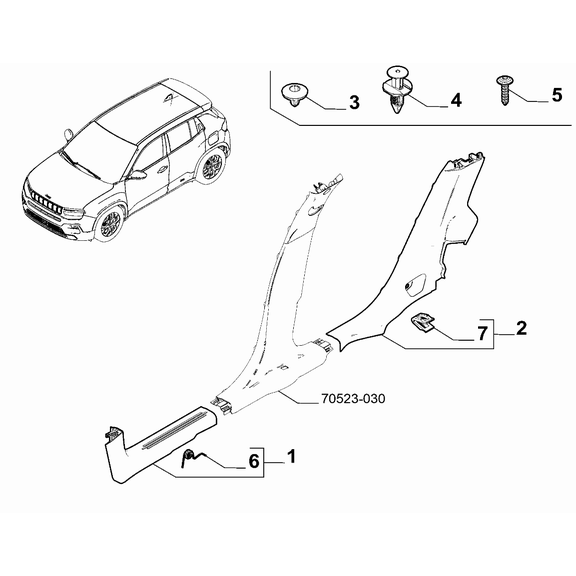 Jeep Avenger 2023-Present Interior Trim Pin