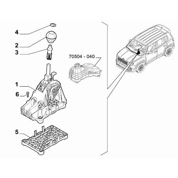 Jeep Renegade 2015-Present Transmission Outer Controls Spacer