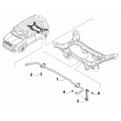 Jeep Renegade 2015-Present Rear Suspension Torsion Bar