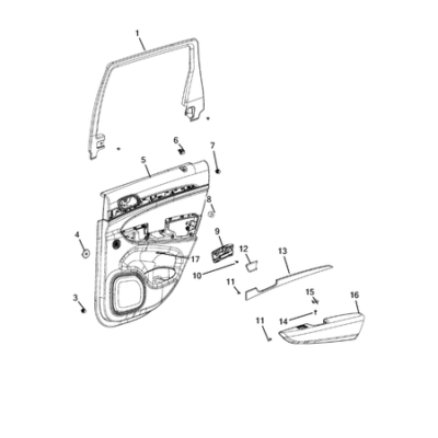 Jeep Grand Cherokee 2011-2020 Door Trim Panels-Front And Rear Rubber Ring