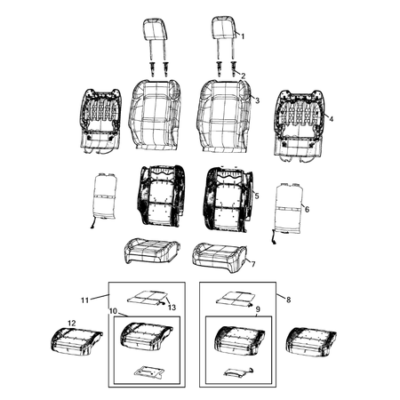 Jeep Wrangler 2018-Present Front Seats – First Row Cushion Lining