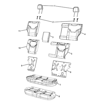 Jeep Compass 2017-Present Rear Seats – Second Row Padding