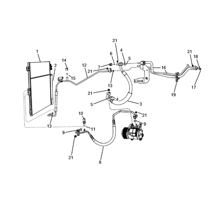 Jeep Grand Cherokee 2011-2020 Air Conditioner And Heater Plumbing Pipe