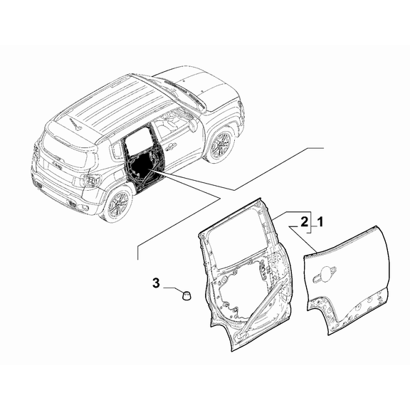 Jeep Renegade 2015-Present Side Rear Doors Wick