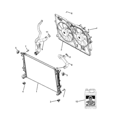 Jeep Cherokee 2014-2018 Radiator And Related Parts; Charge Air Cooler Hose