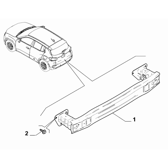 Jeep Avenger 2023-Present Bodyshell,Structure (Rear Part) Crossrail