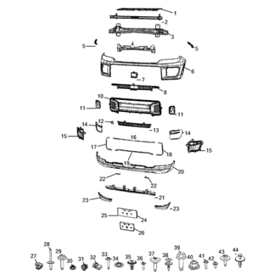 Jeep Grand Cherokee 2021-Present Front Bumper And Fascia Moulding