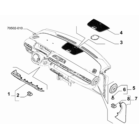 Jeep Avenger 2023-Present Instrument Panel Screw