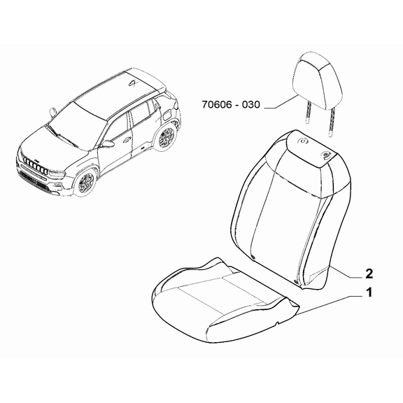 Jeep Avenger 2023-Present Front Seat Lining Cushion Lining