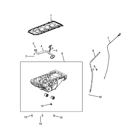 Jeep Grand Cherokee 2021-Present Engine Oiling, Oil Pan And Indicator (Dipstick) Screw