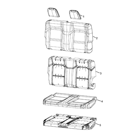 Jeep Wrangler 2018-Present Rear Seats – Second Row Cushion Lining