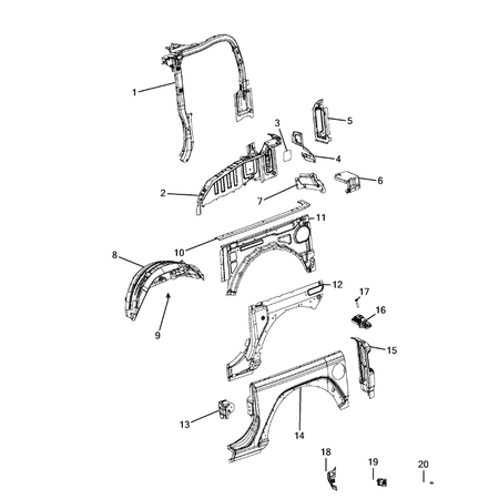 Jeep Wrangler 2018-Present Aperture Panel, Pillar Supports And Cab Back Footboard