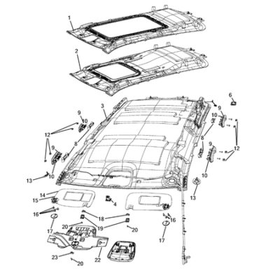 Jeep Grand Cherokee 2011-2020 Headliners-Visors-Assist Straps Covering