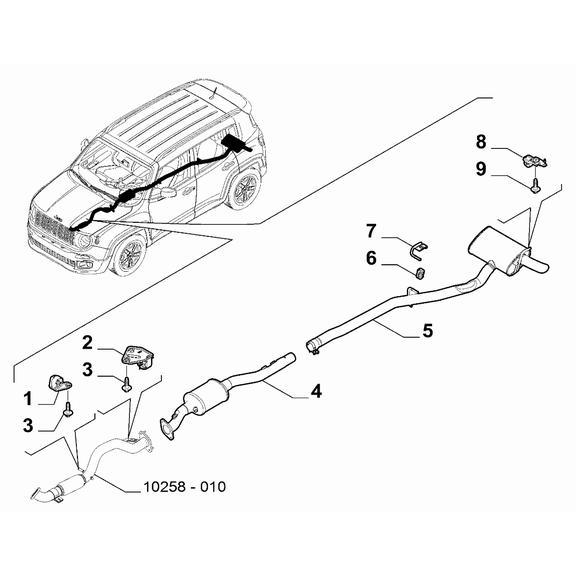 Jeep Renegade 2015-Present Exhaust Piping Silencer