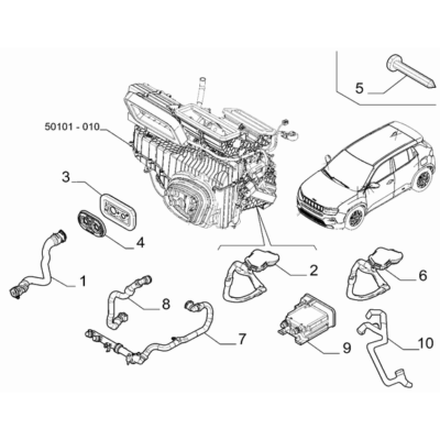 Jeep Avenger 2023-Present Ventilation And Heating Hose